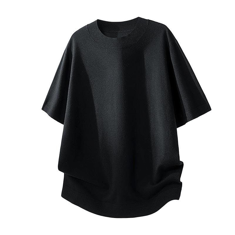 Short-sleeved Sweater Men's T-shirt Men's Round Neck Minimalist Casual Short-sleeved Men's Comfortable Nylon Cotton T-shirt