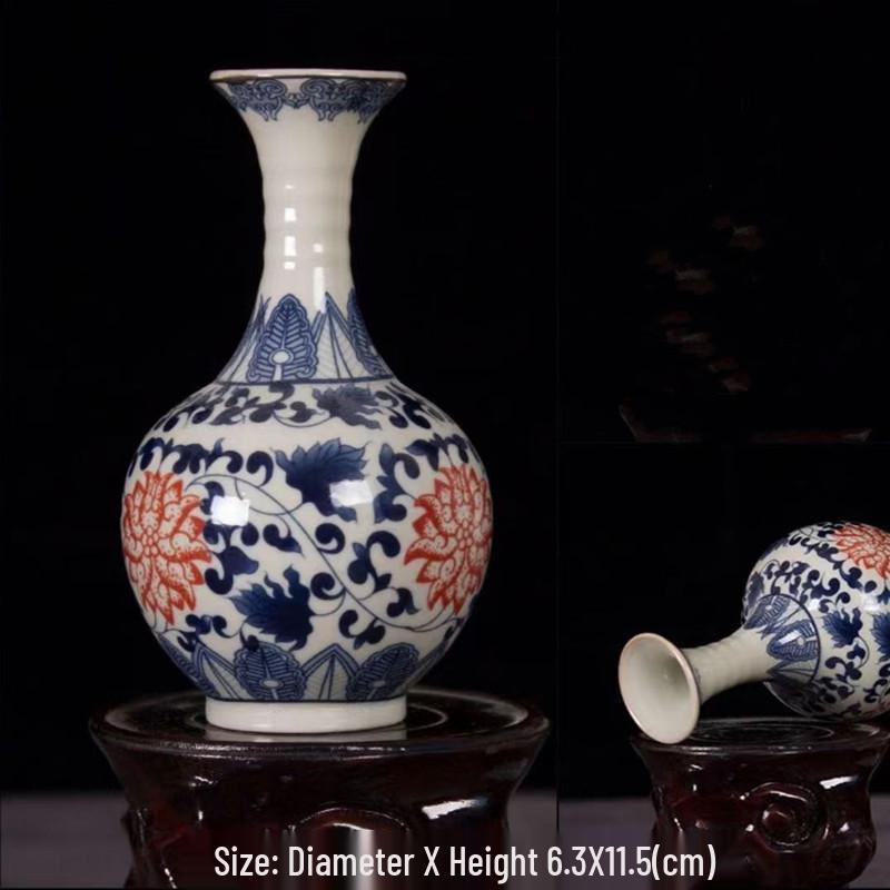 Antique Blue and White Chinese Porcelain Vase - European & American Handicraft for Flower Arrangements