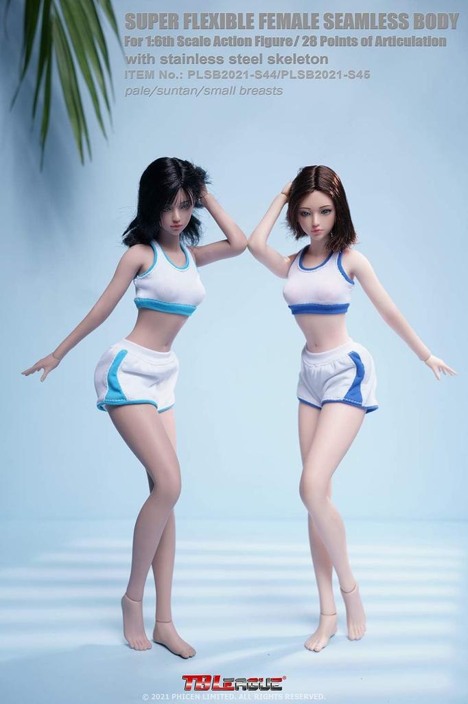 OBEST TBLeague 1/6 Scale Figure Girl, Ultra-Flexible Seamless Action Figure, Headless, Tan Skin, PLSB2021-S45A