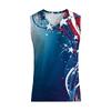 Men’s Sleeveless V Neck Tank Top with Tropical Tree and Flag Print Casual Lightweight Summer Shirt