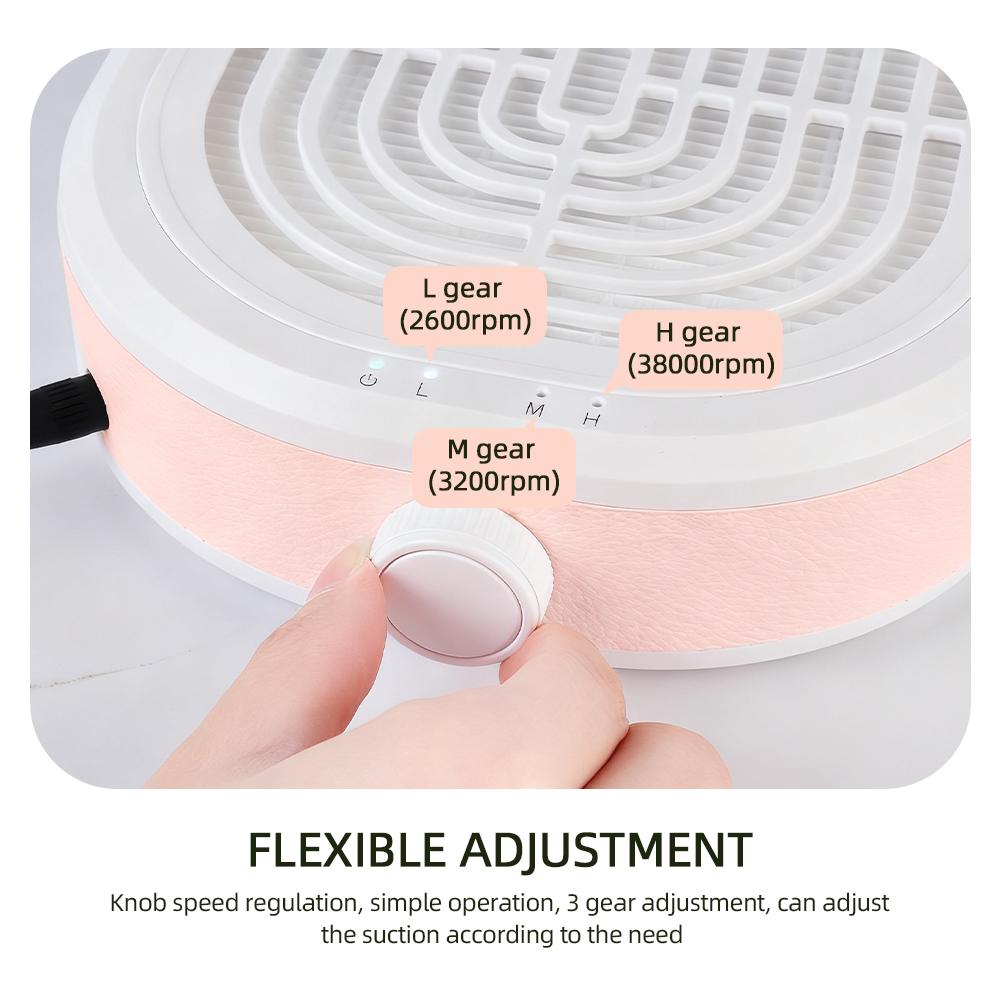 Mini Nail Vacuum Cleaner Brushless Turbo Nail Dust Collector Portable Nail Dust Extractor Nail Art Manicure Salon Machine