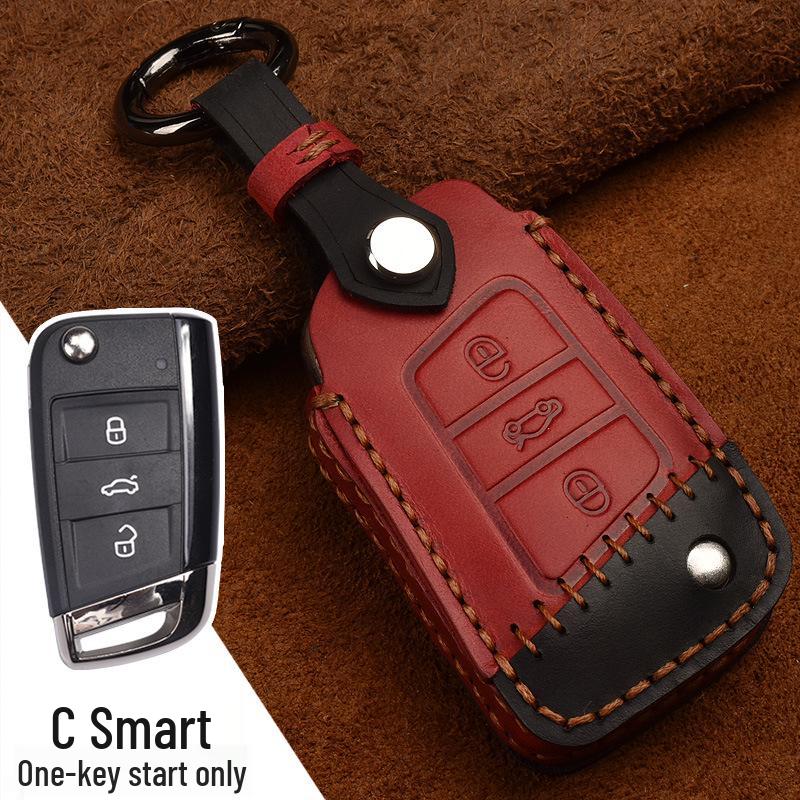 

Retro Key Case for VW T-Roc, Teramont, Tiguan, CC, Bora, Golf 7, Golf 6, and Lamando