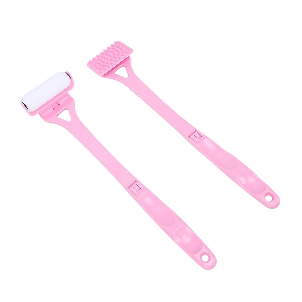 Aplicador de Loción para la Espalda Plegable con Mango Largo Rodillo Rascador de Espalda Portátil Rodillo de Aplicación de Protector Solar Autobrillantador Rosa