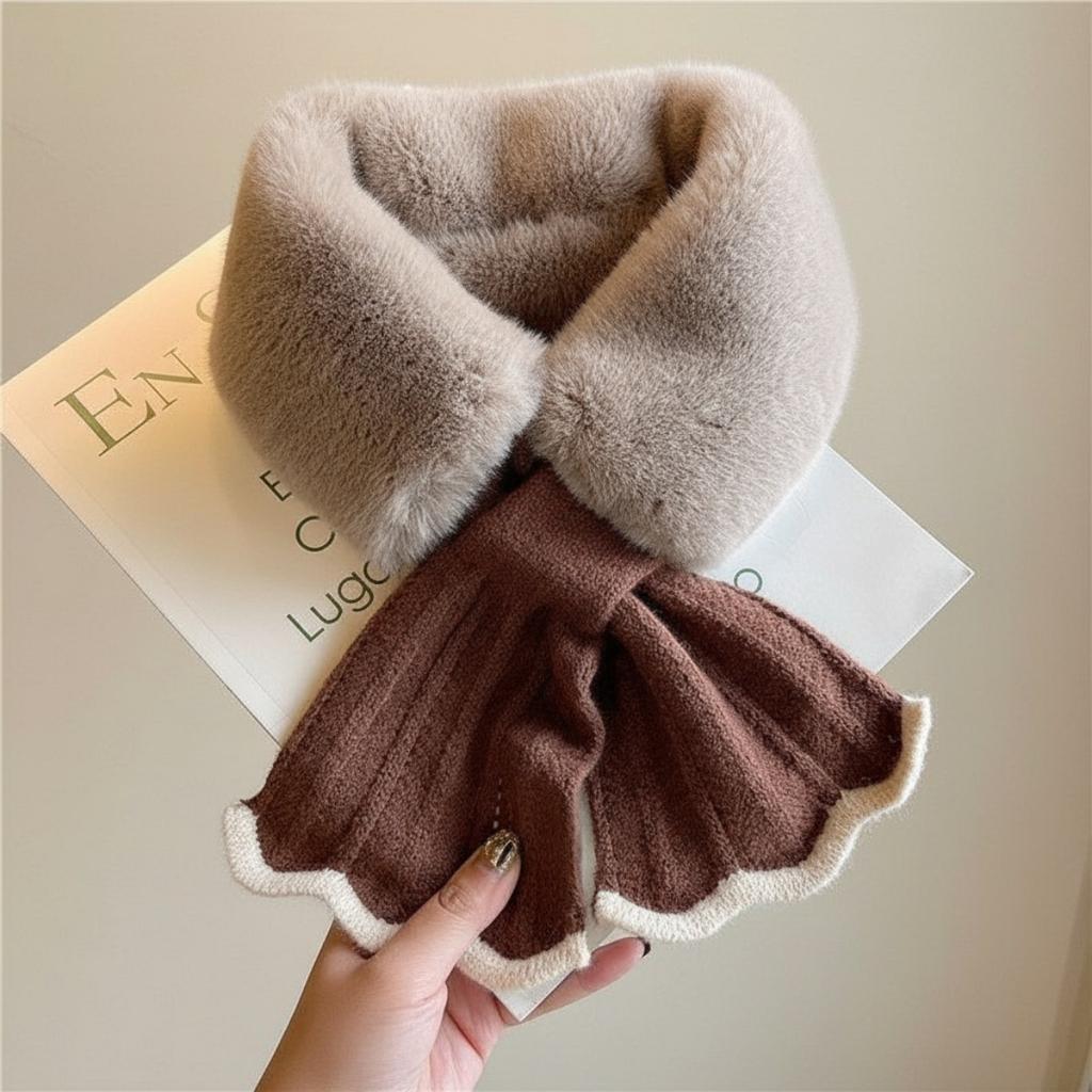 Fular Coadă de Pește, Femei, Pluș, Fular, Îngroșat, Rezistent la Vânt, Rezistent la Frig, Șal Cald, Cald