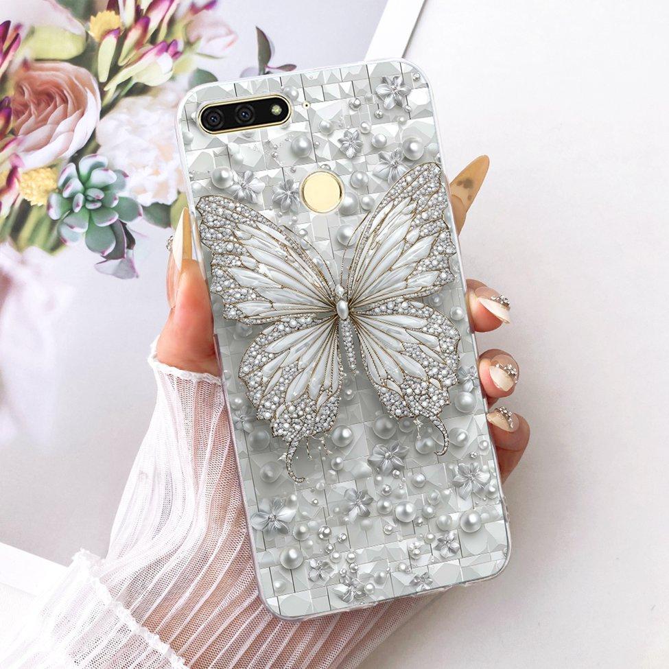 For Huawei Y6 Prime 2018 Case Transparent Cute Fashion Butterfly Funny Painted Casing For Huawei Y6Prime 2018 ATU-L31 ATU-L42