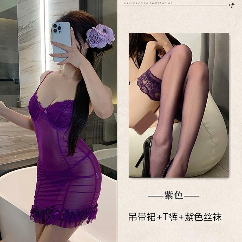 Sex underwear one-piece perspective sling mesh transparent sex set qqny957