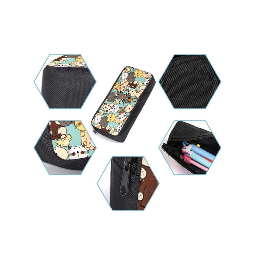 Cute Dachshund Print Cat Three Piece Backpacks Set for Boy and Girls Best Gifts 2D Flat Cartoon School Bag for Children