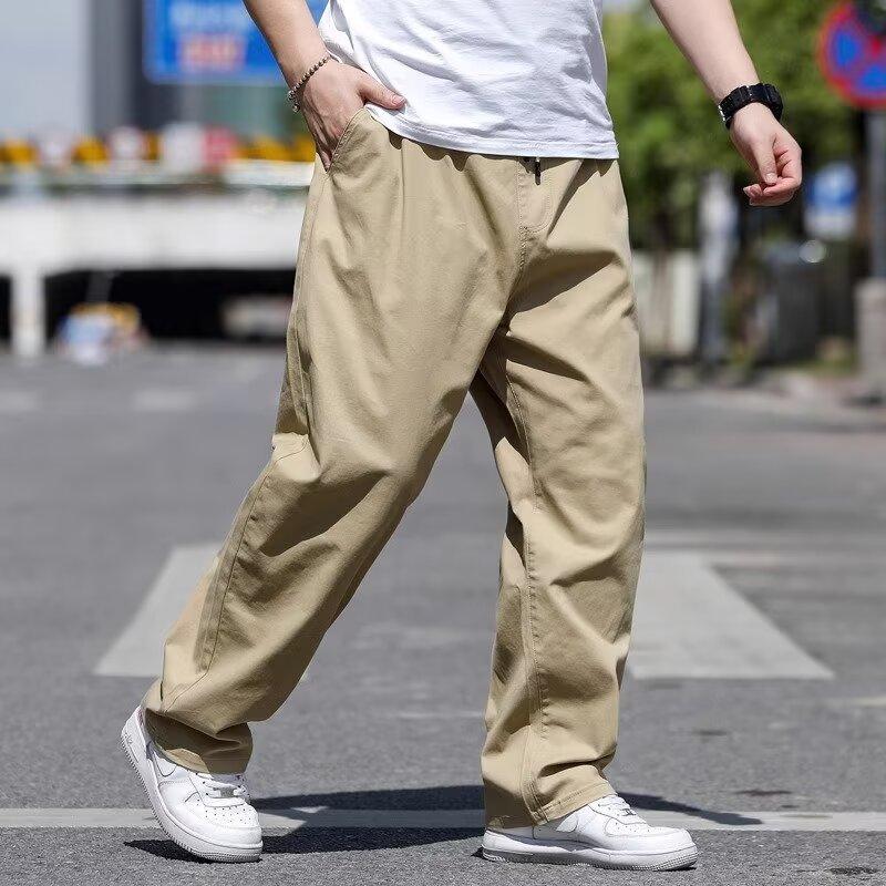 Men Plus Size Loose Straight Thin Casual Work Long Pants