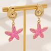 Fashion Childlike Ocean Starfish Conch Earrings Beach Vacation Wind Metal Color Women's Earrings