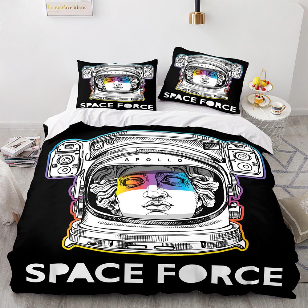 3D Space Series Bedding Set Astronaut Duvet and Pillow Case 2/3 Pieces Soft and Quick Drying Home Decoration for Children's Rooms