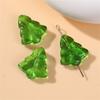 Z32 14x16mm 5pcs Cartoon Glass Transparent Colorful Christmas Tree Handmade Mobile Phone Chain DIY Bracelet Material Accessory