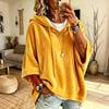 Women's 3/4 Sleeve Velvet Hoodie Color Casual Pullover Top