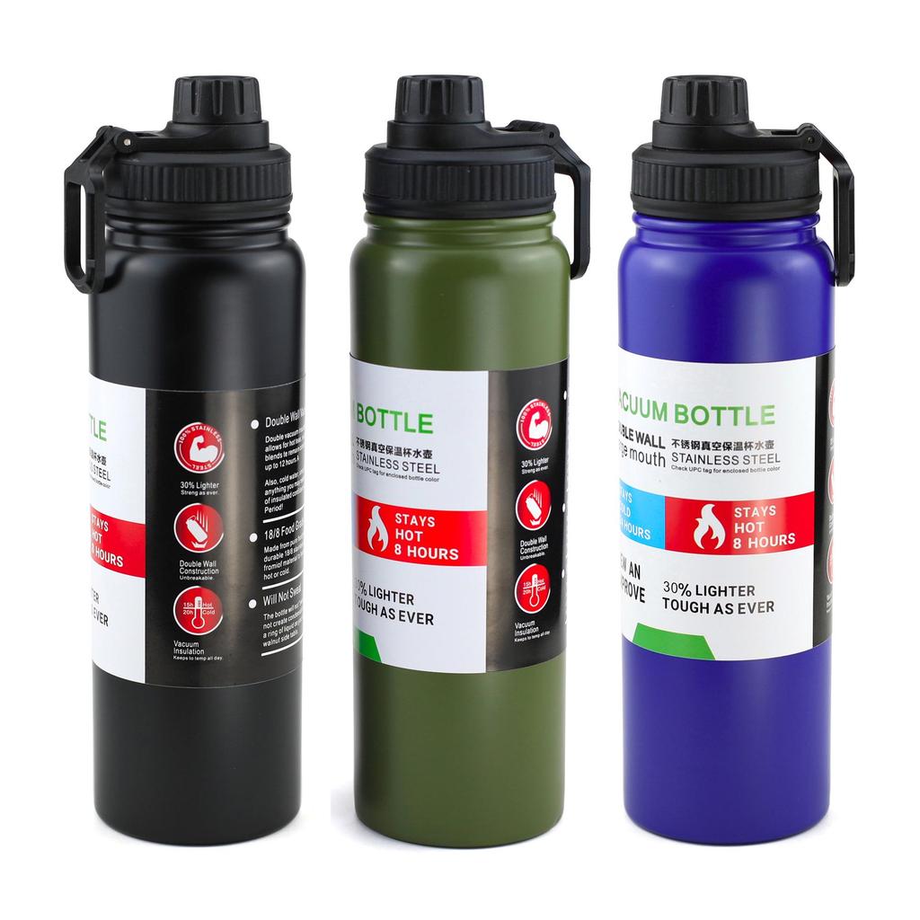 American-Style Large Capacity Stainless Steel Thermos - Portable Outdoor Sports Water Bottle