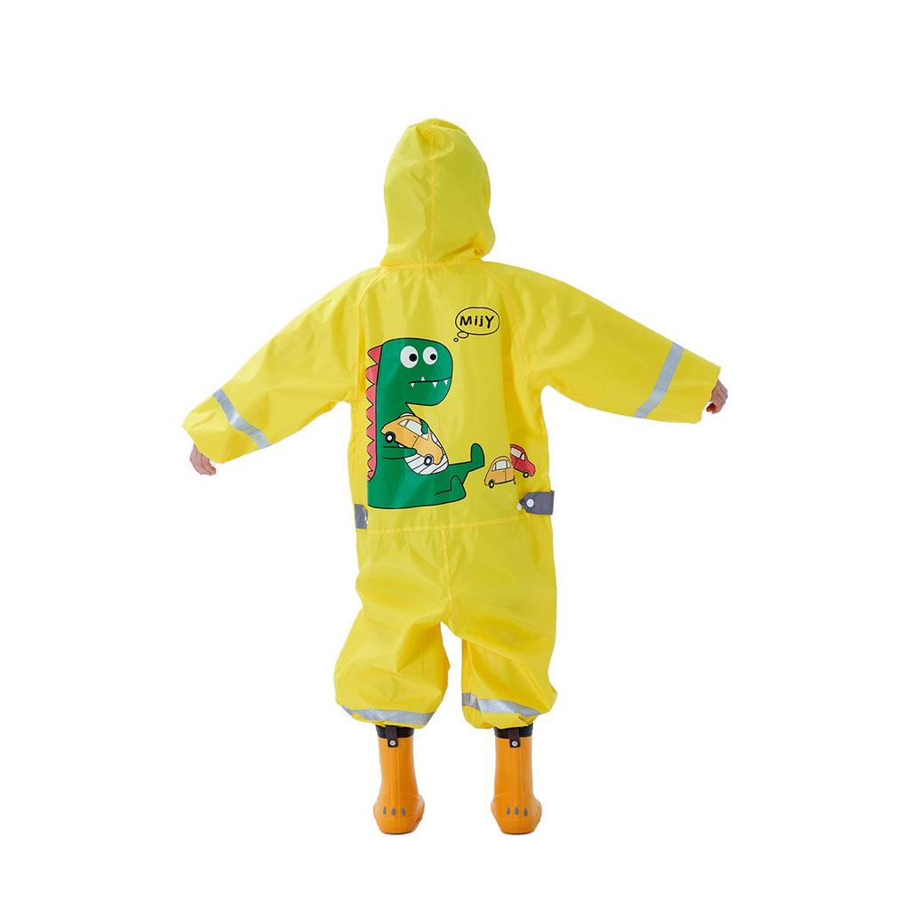 Children's 3D Cartoon Rain Poncho with Reflective Strips - Boys, Girls, Toddlers, Kindergarteners