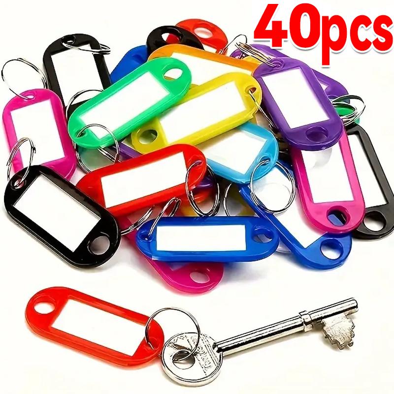 5-50Pcs Multicolor Keychain Key ID Label Tags Luggage ID Tags Hotel Number Classification Card Key Rings Keychain Random Colors