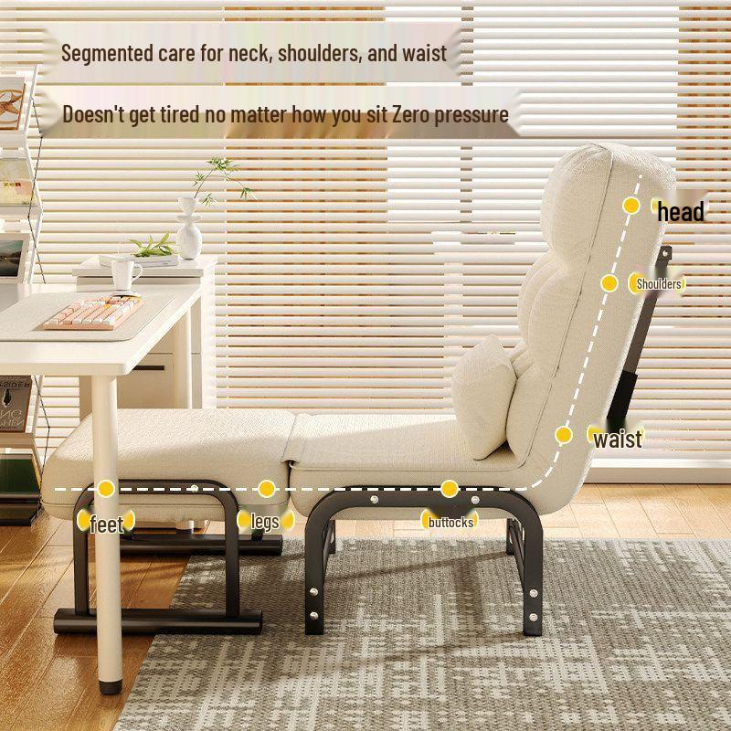 Foldable Multi-Functional Office Nap Sofa Bed: Durable, Reinforced Single Lounger for Home
