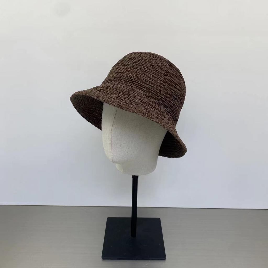 Spring and summer new handmade crochet bucket hat thin breathable sunscreen casual versatile face small bucket hat
