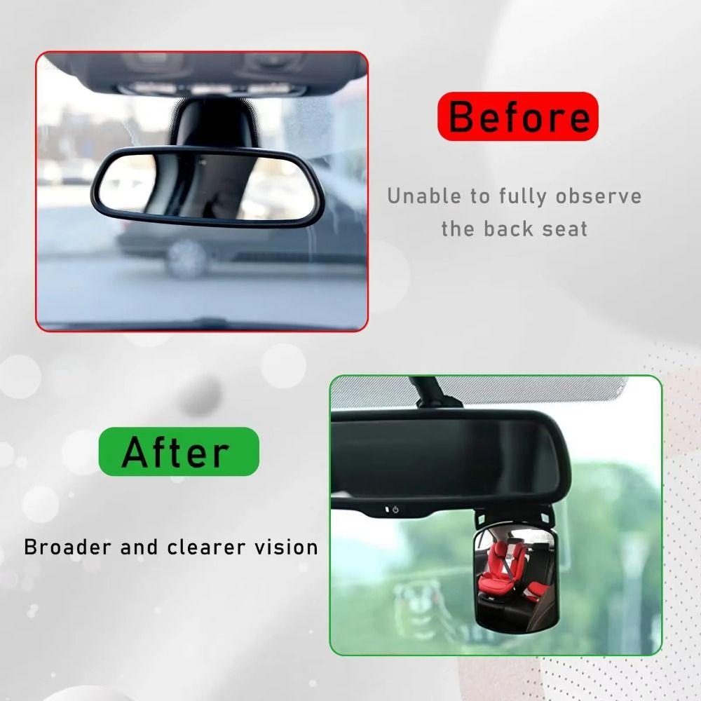 Convex Mirror Baby Safety Mirror 360 Degree Adjustable Back Seat Mirror  Auto Observing