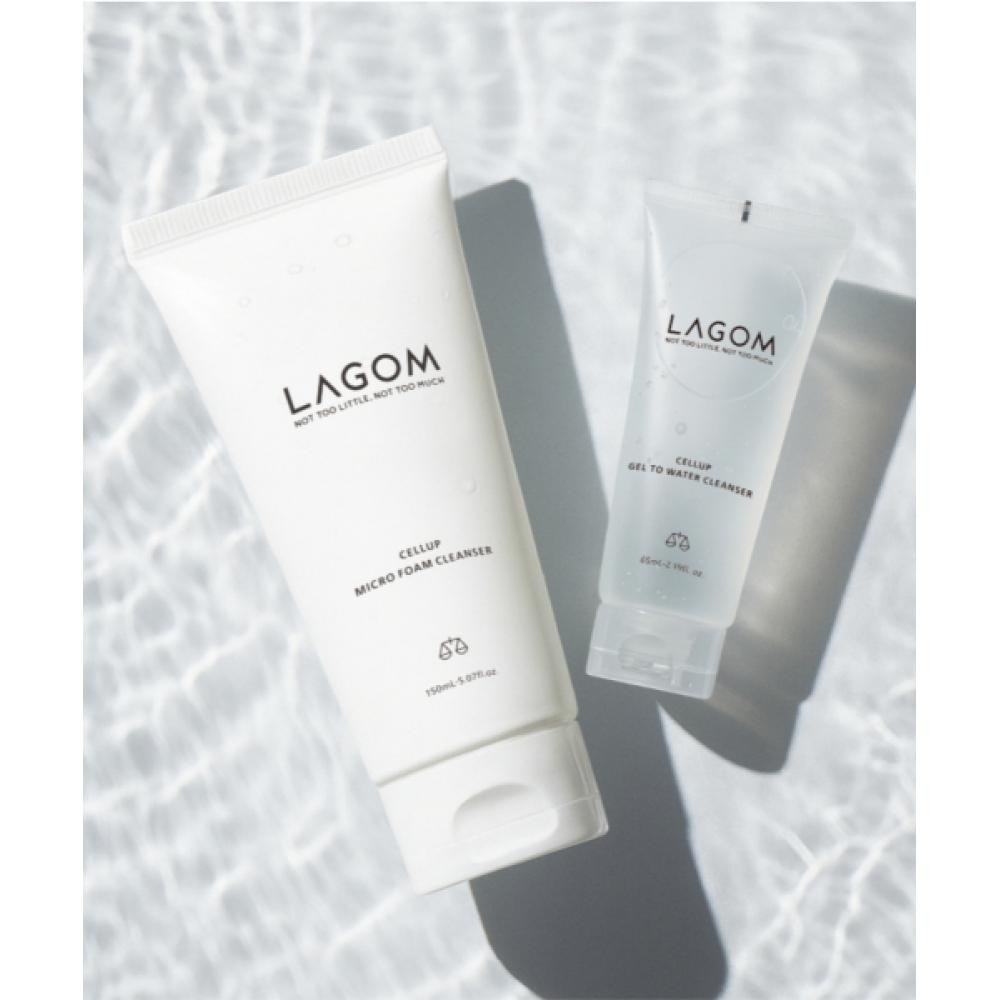 Lagom [Увлажняющее средство для умывания: утро и вечер] Очищающее средство с микропеной 150 мл + Очищающее средство-трансформер (гель в воду) 65 мл NONE