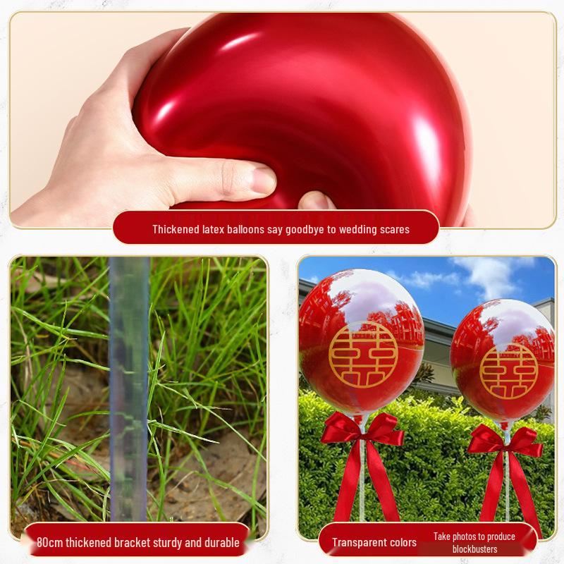Outdoor Wedding Aisle Balloons - Double Happiness Yard Decorations