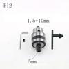 Wood Working Machine Milling Machine For Milling Machine Drill Chuck B12 Drill Chuck 1.5-10mm 33mm 4Pcs Set 5mm