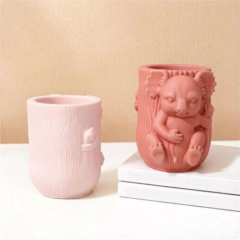 Flexible Silicone Koala Shape Flower Pot Mould To Create Unique Craft And Small Plant Containers