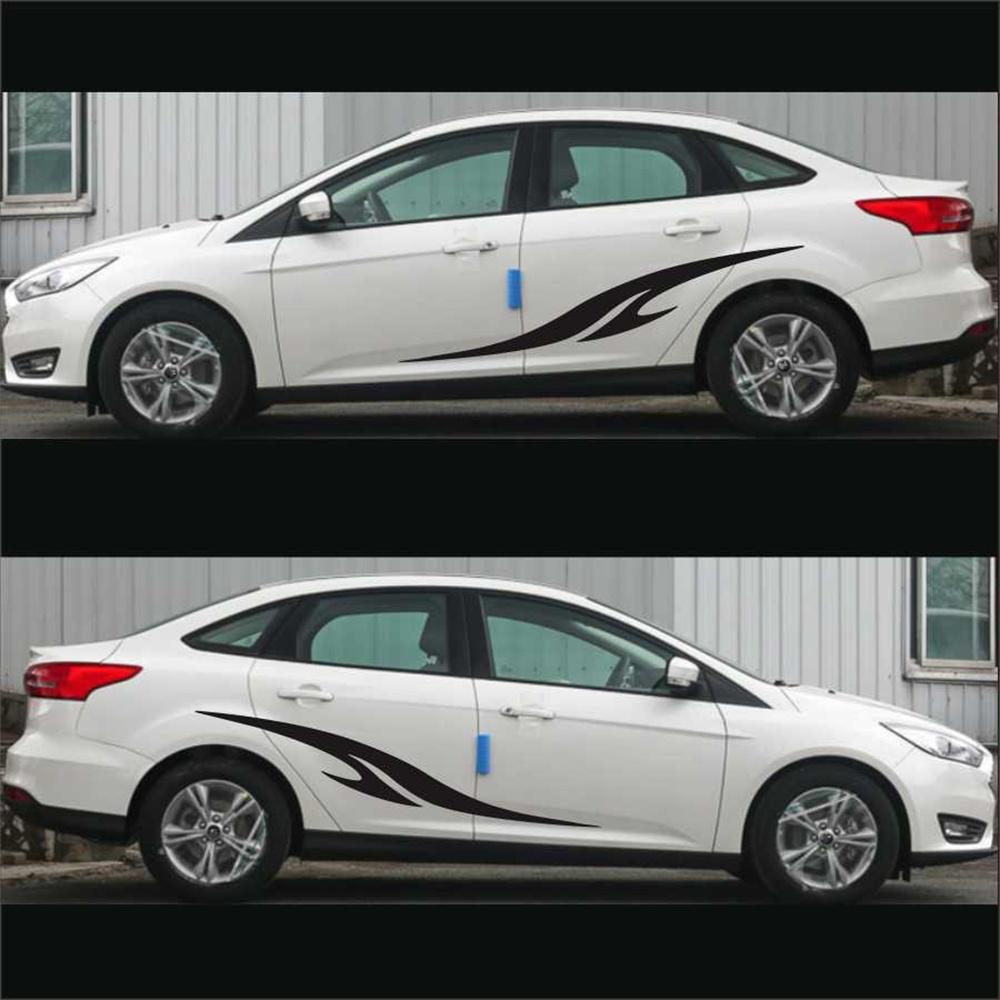 2pcs Car Sticker Vinyl Side Skirts Decal Graphic Car DIY Styling Sticker