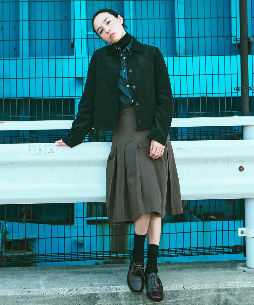 Uniform Bridge Pleats Wrap Skirt(Womens) Dark Brown