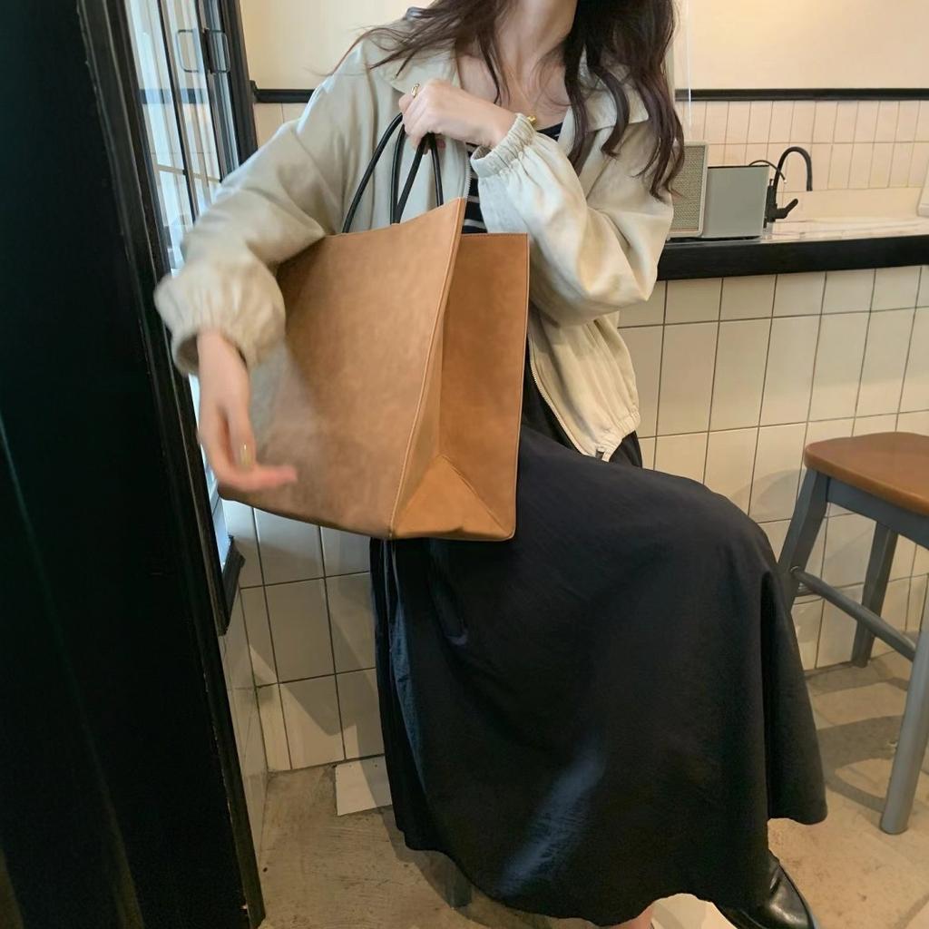 Bags Women's Korean Edition Capacity Portable Women's Bags Frosted Commuter Tote Bags Shopping Bags Casual Versatile Textured Bags Tide