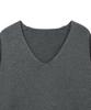 NOIRER Cashmere Cotton Deep V-Neck Knit (Gray)
