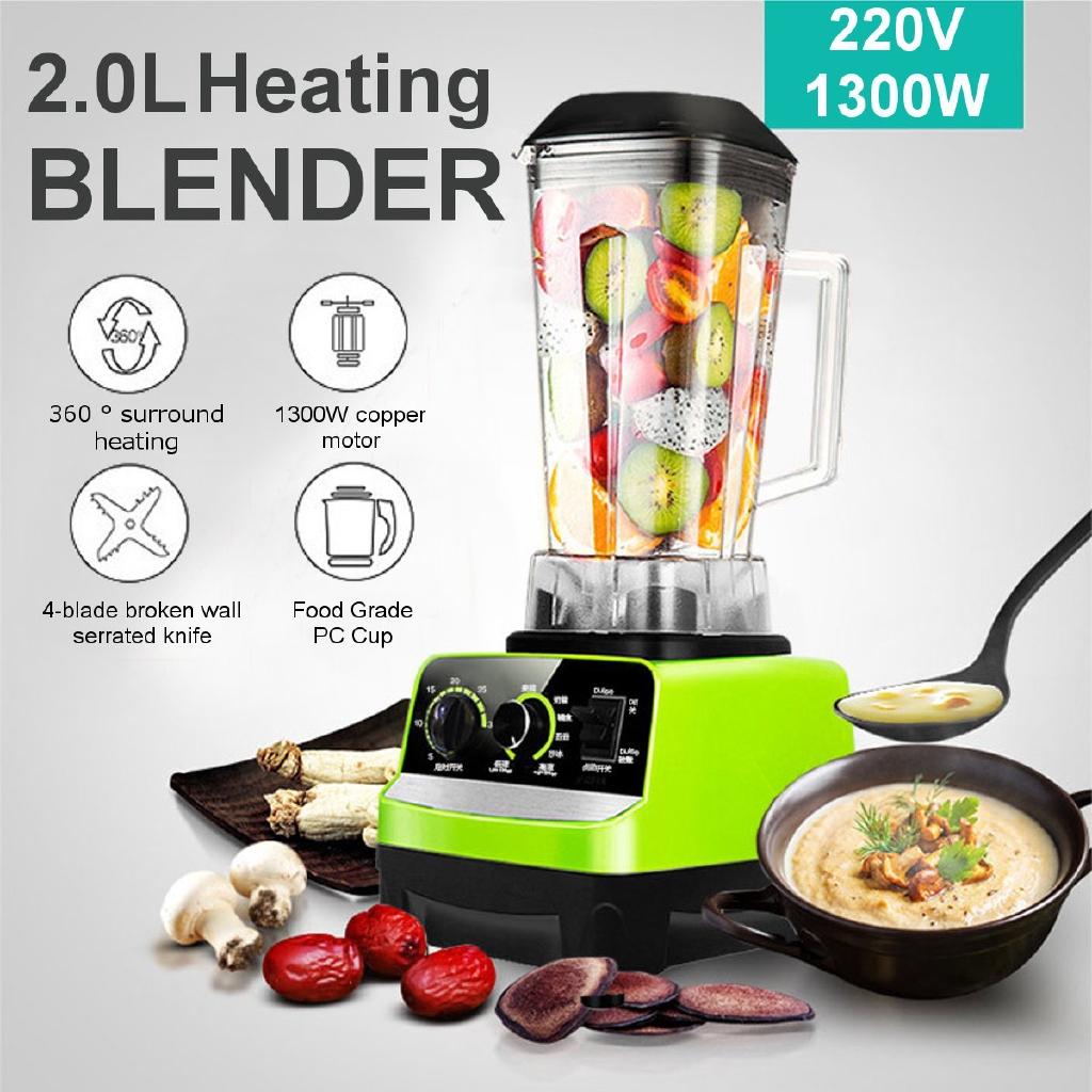 1300W 2L Auto Electric Heating Blender Adjustable Speed Food Mixer Juicer Kitchen Food Processor Ice Crusher Smoothie Maker