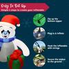 Joyfy 4 ft Christmas Inflatables Polar Bear Christmas Blow Ups Outdoor Decorations with Built-in LEDs for Holiday Party Garden