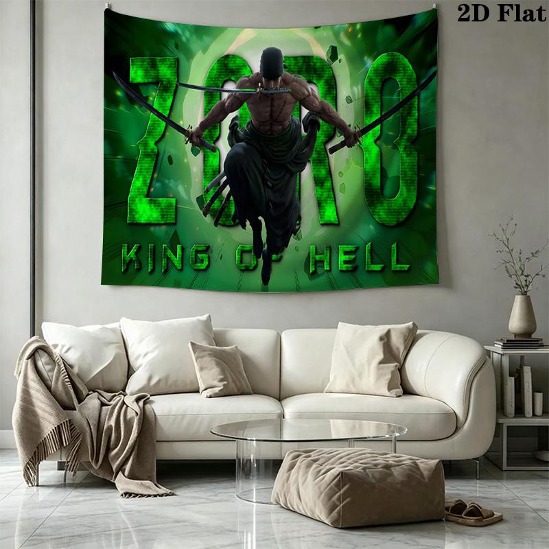 Roronoa Zoro Wall Tapestry Aesthetic Wall Hanging Printed Fabric Blanket Decorative Tapestries for Bedroom Living Room Home Decor