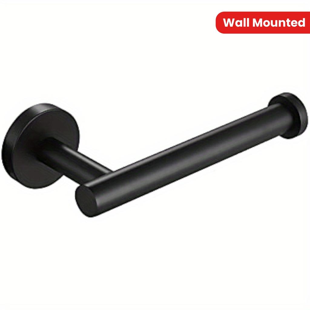 Black Toilet Paper Holder, Bathroom Paper Towel Holder, Paper Roll, Stainless Steel, Wall Mounted, Matte Black