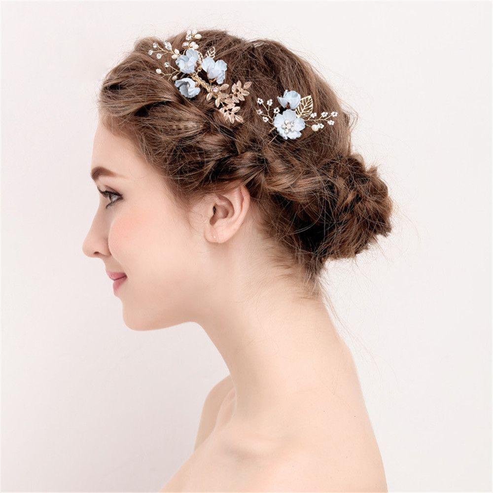 Beautiful Bride Hair Jewelry Wedding Hair Combs Bridal Clips Flower Hair Pin Leaves Tiara