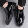 Fashion Thick Soled Men's Leather Shoes Formal Derby Style Design Business Party High Quality Black Adult Height Increasing Shoes New