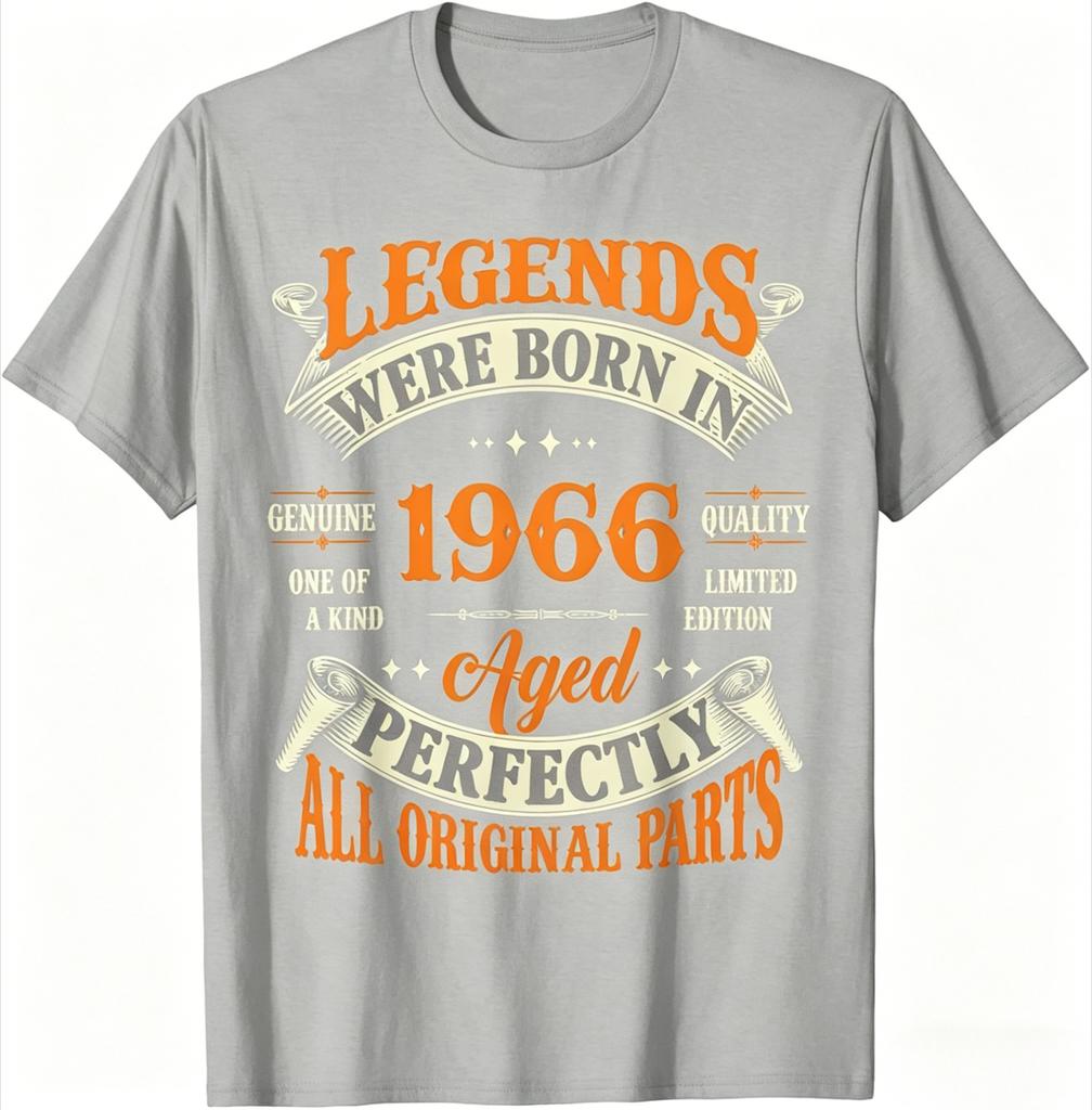 Vintage Legend Born in 1966 59th Birthday Tee 59 Years Old TShirt Printed Graphic T Shirt Unisexs Clothing 2026 Summer T Shirt