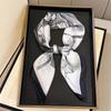 New floral silk scarf simulation silk 71cm printed square scarf spring outer scarf women tied hair decorative headscarf