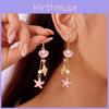 Pearl Shell Geometric Earrings With Electroplated Finish For Summer Beach Fashion