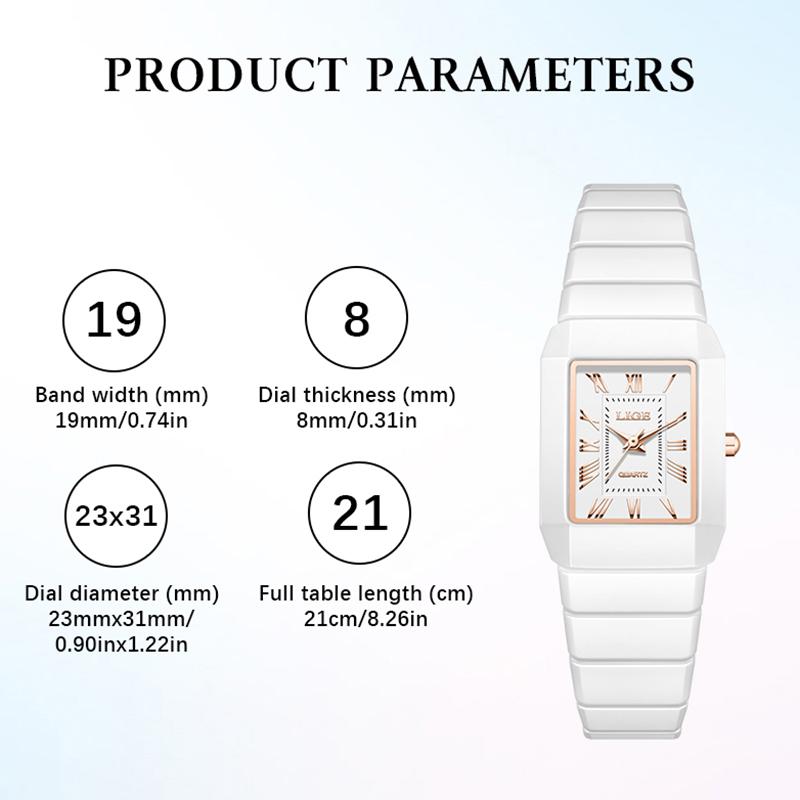 LIGE Watch Women's Wristwatch Brand Ceramic Fashion Quartz Elegant Waterproof Vintage Ultra-Thin Watch for Women Reloj De Mujer