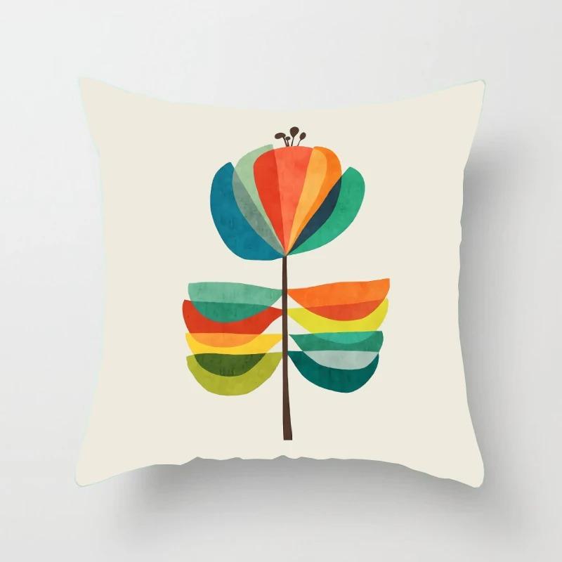 Creative Geometric Colorful Pattern Pillowcase Interior Decoration Office Living Room Home Pillowcase