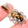 Natural Pietersite Gemstone TwoTone 925 Solid Sterling Silver Pendant 1.50" g3Z89
