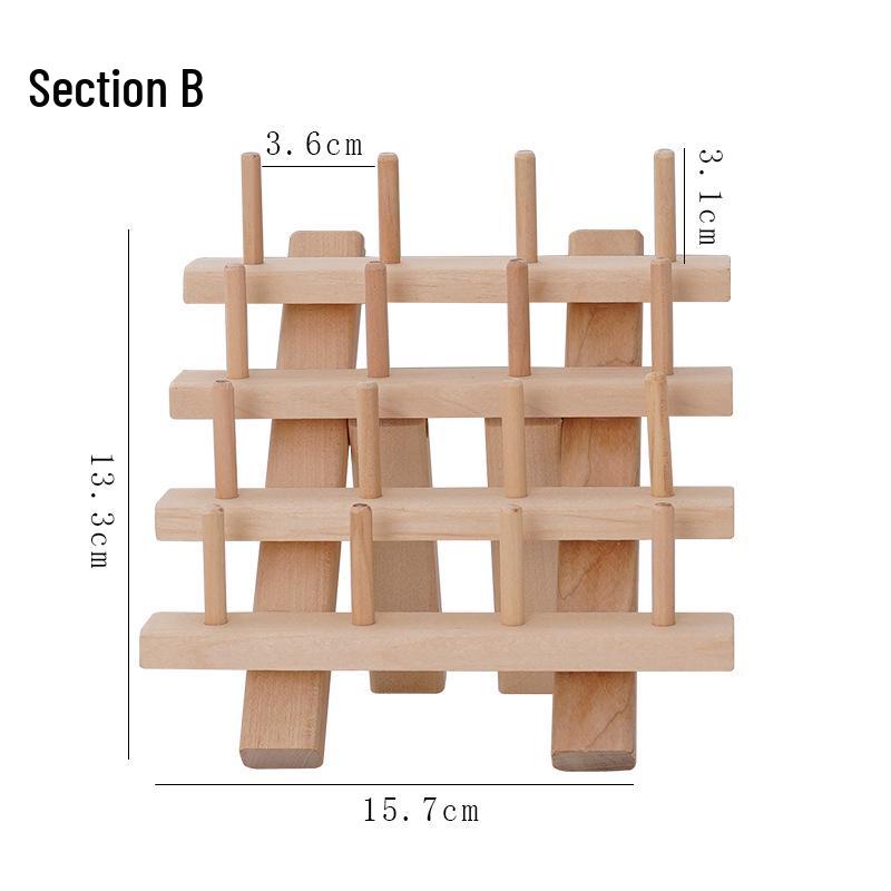 Creative Wooden Folding Thread Spool Rack - Holds 46 Spools/Bobbins for Sewing and Storage