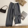 Women's Drawstring Elastic Waist Color-Block Casual Pants