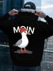 Moin Seagull Men's Hoodie New Cool Street Style Printed Sweatshirt On the Back Free Style Tops for Autumn and Winter Clothing Warm