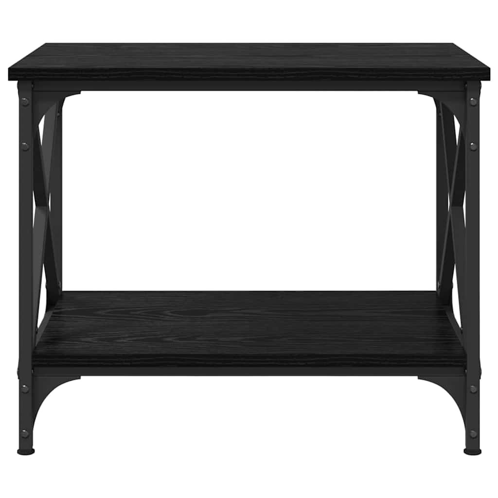 Side Table Black Oak Effect 55 X 38 X 45 Cm