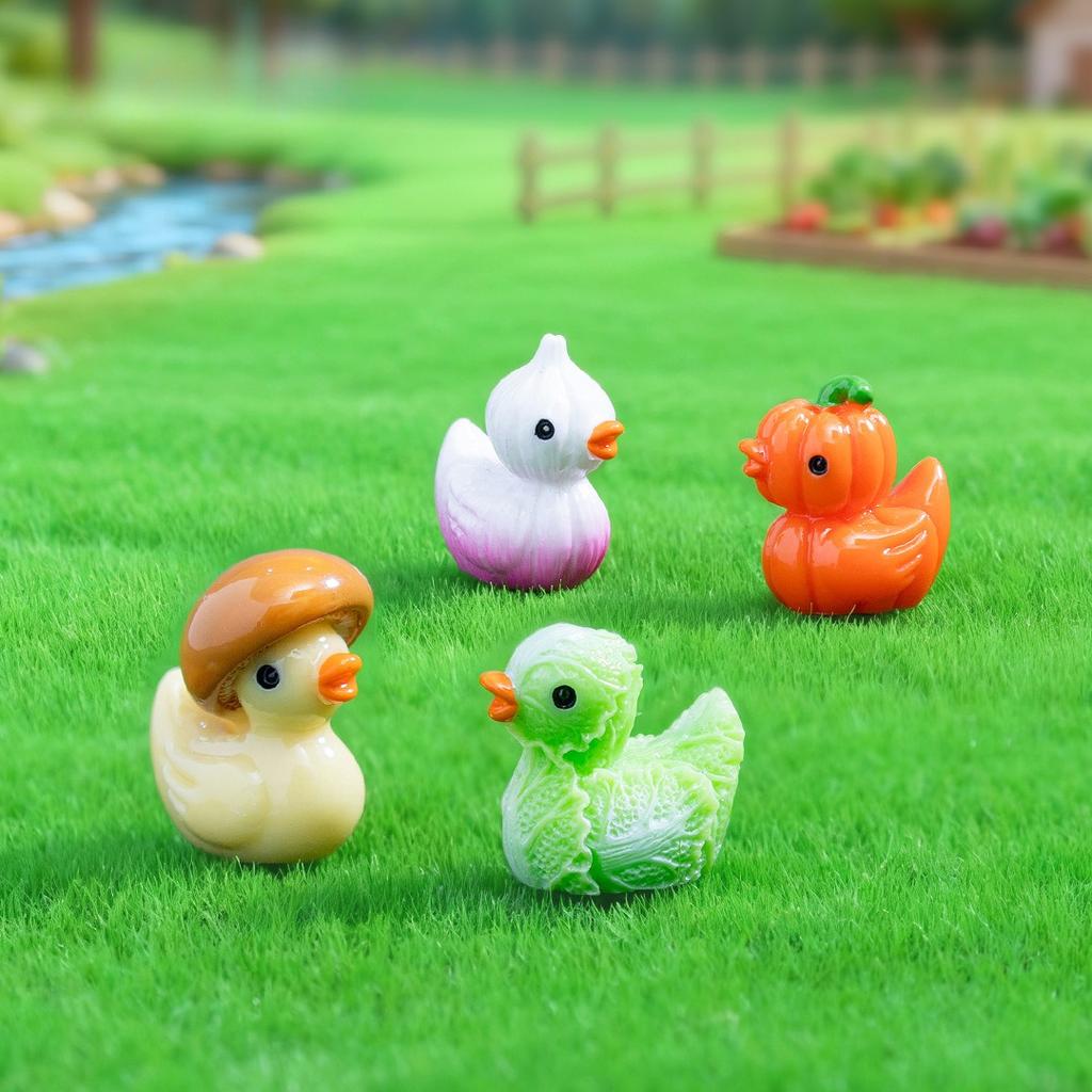 10-100pcs Mini Resin Creative Vegetables Ducks Miniature Tiny Ducks Figures for Fairy Garden Micro Landscape DIY Decoration