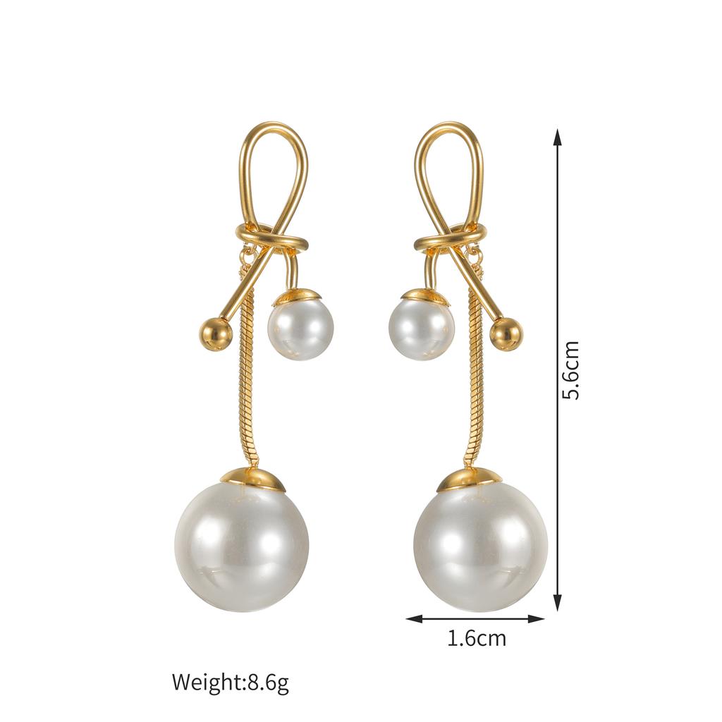 Atoztide Trendy Multiple Style Imitation Pearl Tassel Earring for Women Stainless Steel Elegant Temperament Earring Jewelry Gift
