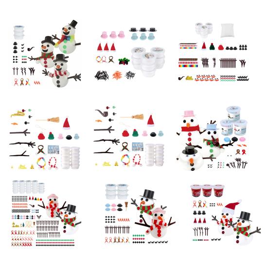 Build A Snowman Kit Air Dry Clay Snowman Christmas Crafts for Kids Ages 4-12 Fun Modeling Clay Snowman DIY Kit for Holiday Party Decor