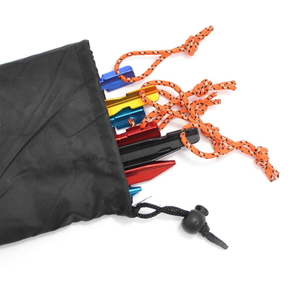 10 Pièces Piquets de Tente de Camping Robustes en Alliage d'Aluminium avec Corde à Vent Ancrages de Sol Extérieurs Clous pour Piquets de Tente